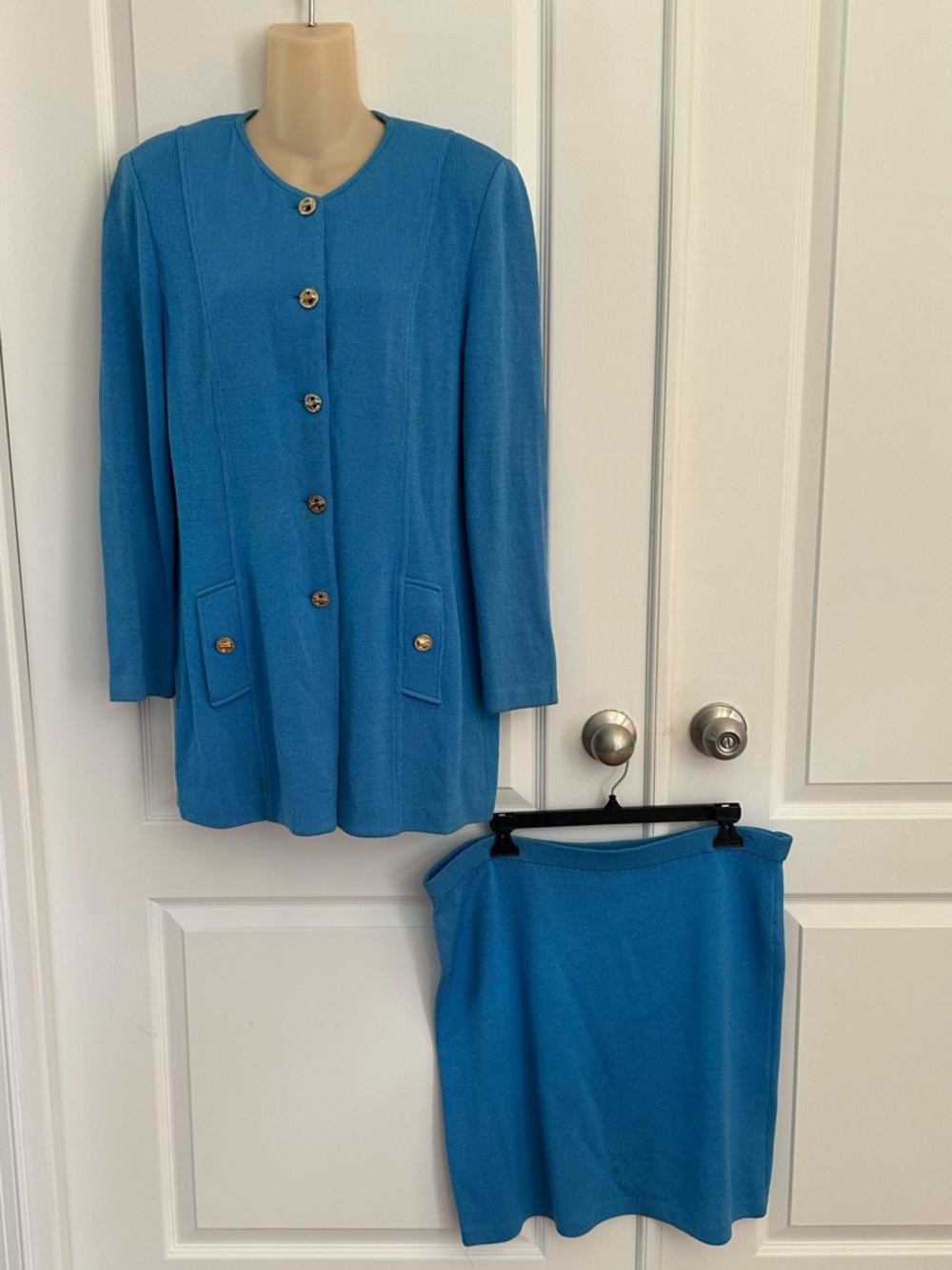 St John By Marie Gray Skirt Suit‎ Turquoise Blue